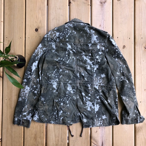 Camo Jacket Coat Army Green Floral Camouflage - Picture 6 of 6